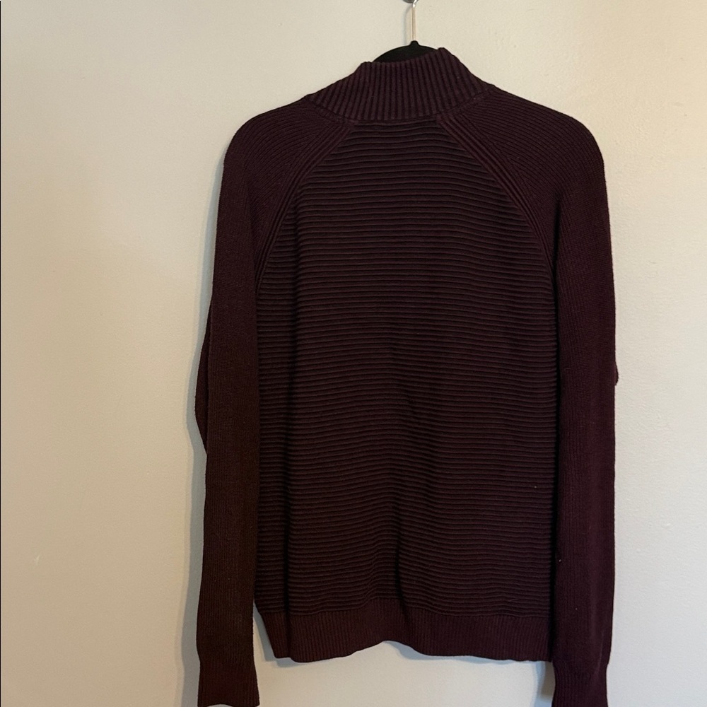 Ted Baker Men's Dark Red Zip-Up Mock Neck Long Sleeve Cardigan XL - Picture 11 of 13